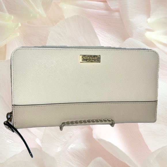 Kate Spade New York Neda Laurel Way Zip Around Wallet WLRU2670 Cement/Pumice - Picture 7 of 14